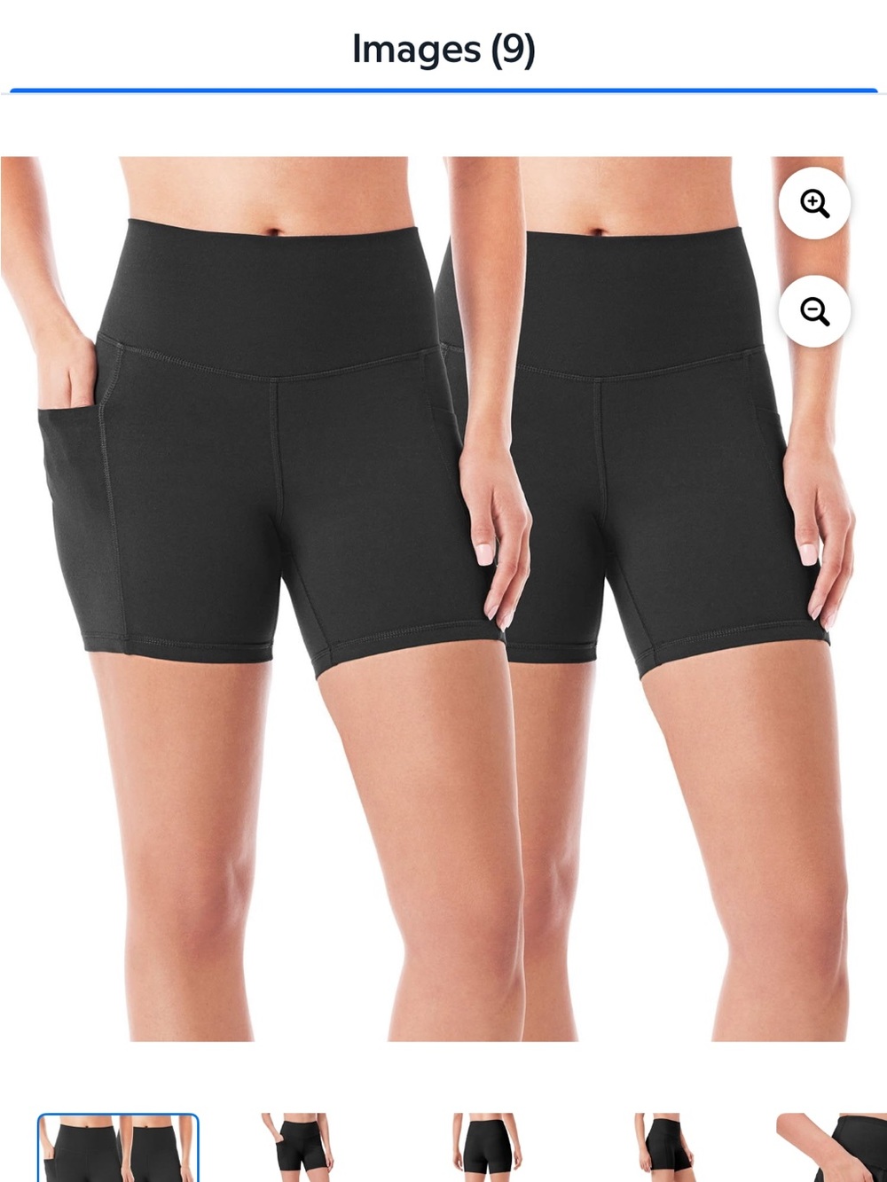 High-Rise Black Women's Bike Shorts with Pocket